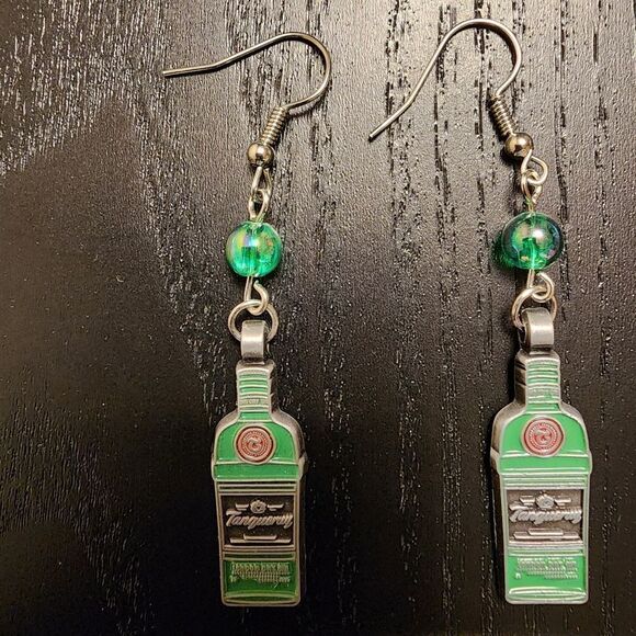 Green Bottle Earrings - Picture 1 of 3